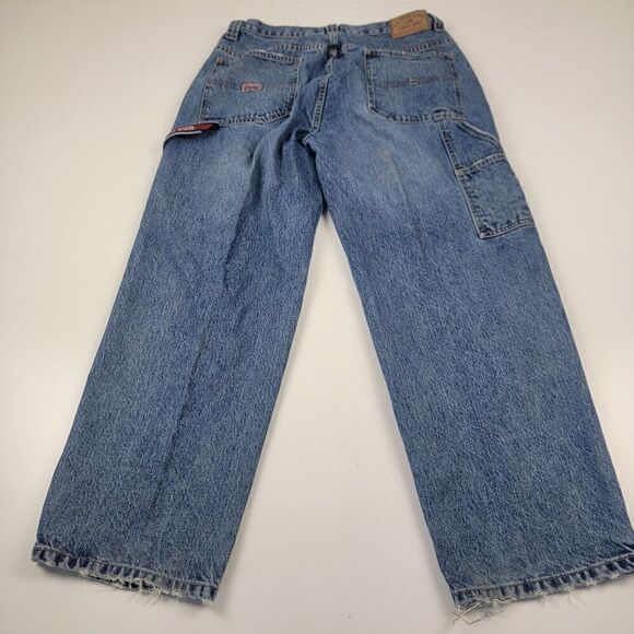 Vintage Polo Carpenter Jeans 34x30 Blue Wash Denim Baggy Y2K Jnco Style Wide Leg